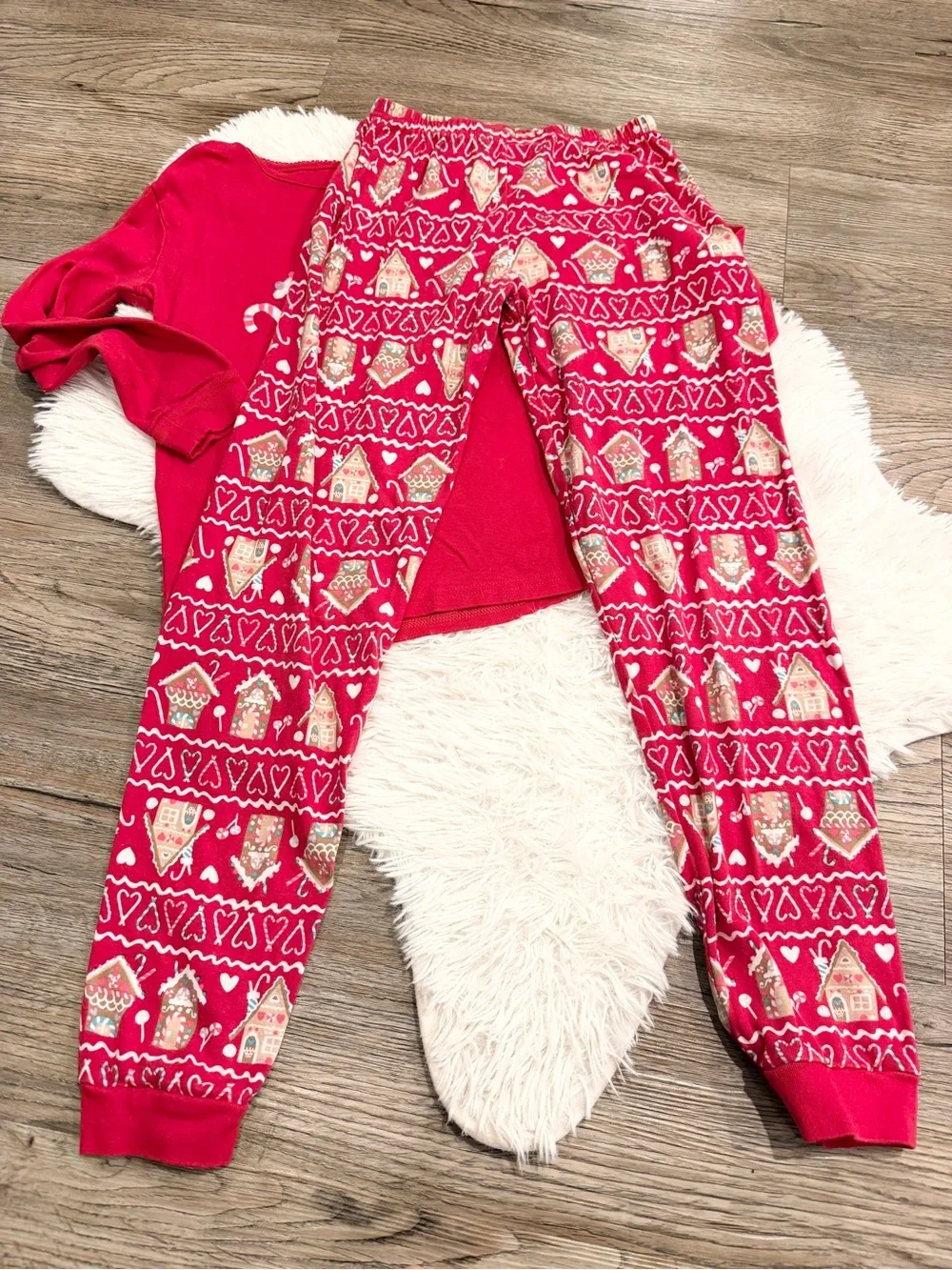 Gymboree Christmas Pajamas Gingerbread Girls 14 Cotton